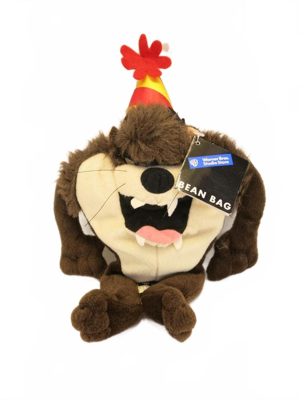 Vintage Party Hat Bean Bag Plush Taz Looney Tunes Warner Brothers Store 1997